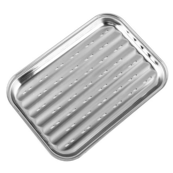Freedo Stainless Steel Rectangular Plate, Barbecue Grilled Fish Tray BBQ Food Container,easy To Clean and Non-stick Barbecue Plate