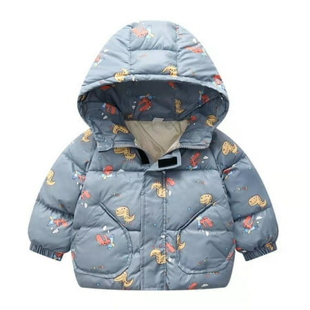 

TOWED22 Baby Jackets 6-12 Months Boys Girls Winter Thick Jacket Warm Lining Zipper Hooded Windproof Coat Outwear Navy