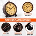 thumbnail image 2 of Battery Operated Alarm Clock, Night Light, Vintage Hanging Super Quiet Non Ticking Analog Table Clock for Bedroom Bedside Table, Desk, Shelf, 2 of 5