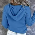 thumbnail image 4 of Tuphregyow Women's Fashion Button Up Matching Hoodies Baggy Slouchy Lightweight with Pockets Tops Trendy Casual Leisure Long Sleeve Pullover Solid Blue XL, 4 of 6