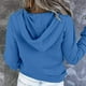 thumbnail image 4 of ICHUANYI Clearance Womens Casual Hoodies Fall Solid Long Sleeve Sweatshirt Drawstring Pullover Tops Blouse With Pocket(Blue, XL) ICHUANYI WER2023081513001, 4 of 6