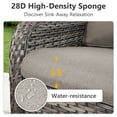 thumbnail image 5 of Opohoro 72" Outdoor Wicker Patio Sofa with Cushions, 3-Seat PE Rattan Couch for Porch, Gray/Gray, 5 of 7