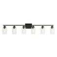 thumbnail image 3 of KAWOTI 6-Light Dimmable Vanity Light with Clear Glass Shade, Black Modern Bathroom Vanity Light Fixtures, 3 of 8