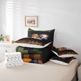 thumbnail image 6 of Manfei Cute Axolotl Pattern 7pcs Queen Bedding,Lovely Capybara Bedding Comforter Set Queen,Black Green,Polkadot Reversible, 6 of 7