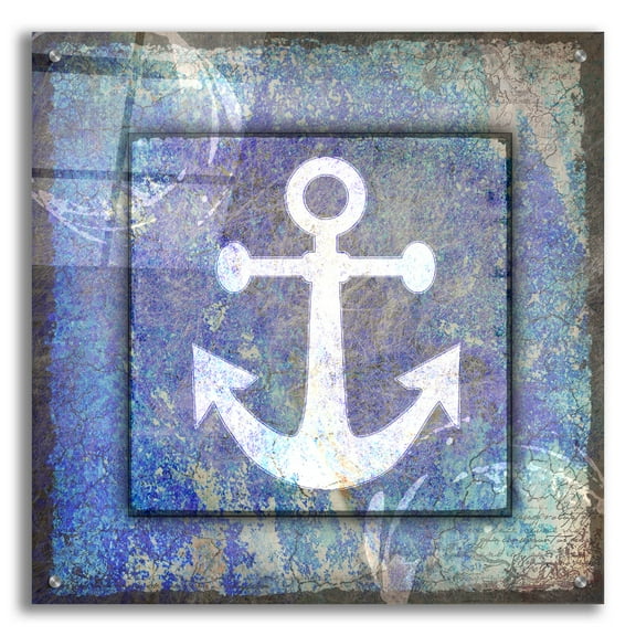 Epic Art 'Beach House Anchor' by Lightbox Journal, Acrylic Glass Wall Art, 24"x24"