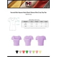 thumbnail image 2 of MixMatchy Women's Second Skin Square Neck Short Sleeve Slim Crop Top Tee, 2 of 7