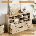 thumbnail image 6 of Garvee Modern 4-Drawer Dresser with Adjustable Storage Shelves, TV Stand & Organizer, 6 Open Cubbies, 47" Chest of Drawers for Bedroom, Living Room, Hallway, Oak, 6 of 8