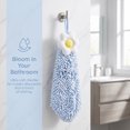 thumbnail image 6 of REGALWOVEN 1 Pack Chenille Hand Towel, Hanging Bathroom Hand Towels with Loops, Soft Absorbent Flower Towels Blue-1 6" x 15", 6 of 7