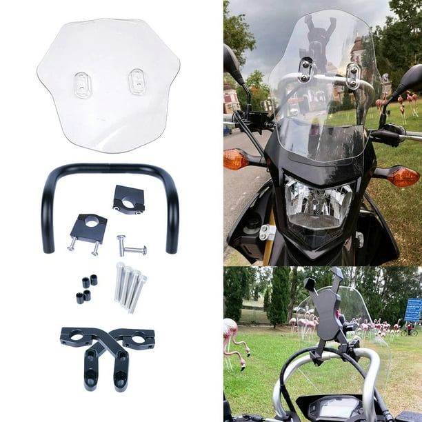 Alerón de parabrisas de modificación de motocicleta universal con de soporte de montaje Negro Cola parabrisas de motocicleta