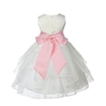 thumbnail image 2 of Ekidsbridal Ivory Satin Shimmering Organza Formal Flower Girl Dresses Junior Bridesmaid Pageant Pretty Princess Ballroom Gown 4613S S, 2 of 3