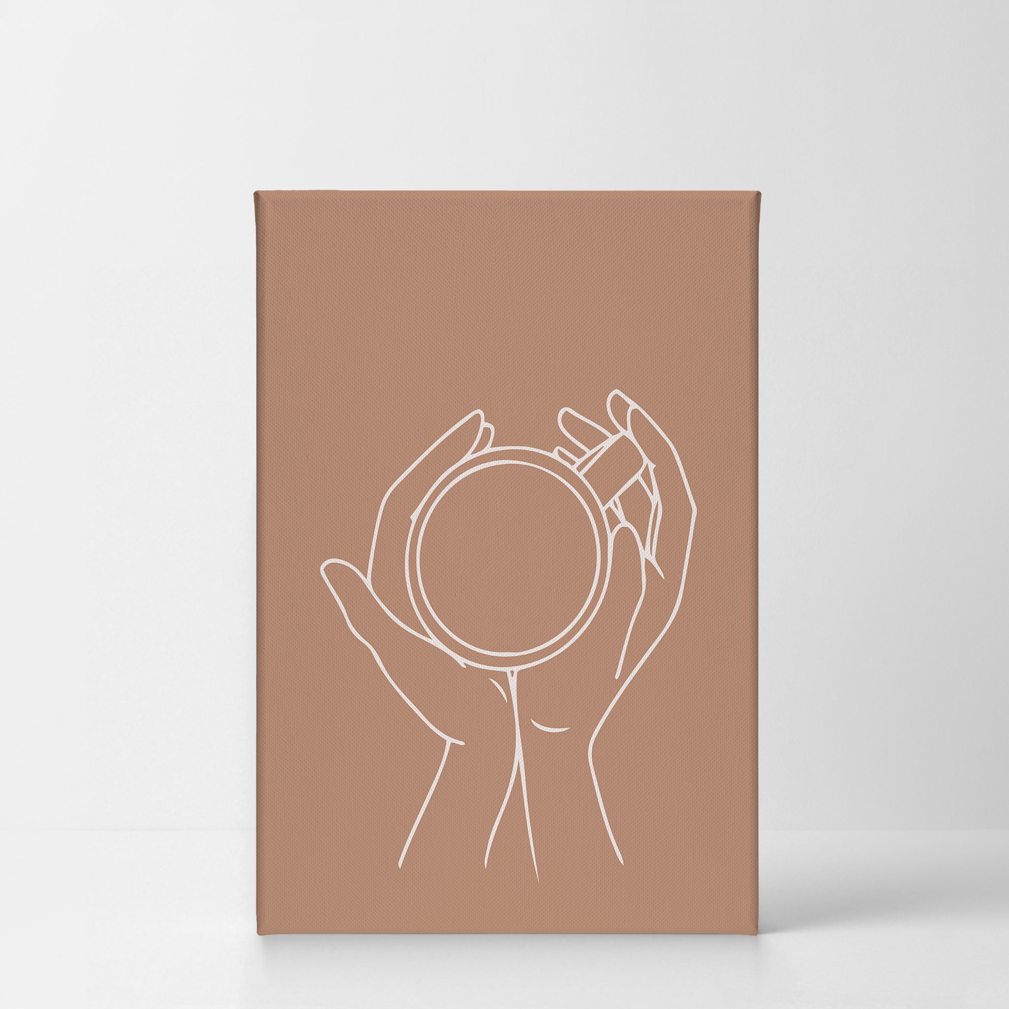 Smile Art Design Boho One Line Minimalism Art Cup Of Coffee Drawing Painting Abstract Canvas Wall Art Print Office Living Room Dorm Bedroom Aesthetic Modern Home Decor Ready To Hang 28x19