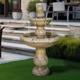 thumbnail image 2 of Hamiedun 47.2" H Italian Outdoor Floor Standing Fountain and Waterfalls 2-Tier Water Fountains with Budding Lotus Top for Outdoor Garden, Backyard, Porch, Deck, Lawn, Patio, 2 of 5