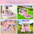 thumbnail image 6 of Adnoom Pink Bounce House, Inflatable Bounce Castle for Kids 3-10, Children's Indoor/Outdoor Jumping House with 470W Blower, Wide Slide, Ball pit, 50 Ocean Balls, Dart Game for Backyard Party Birthday, 6 of 10
