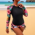 thumbnail image 5 of Ailaofu Women's Long Sleeves Athletic Swim Aztec Tankini Sets Swimsuit, 5 of 6