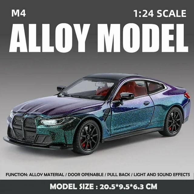 Alloy 1:24 Scale BMW M4 Sport Car Model Simulation Diecast Toy Vehicle Collection Home Decor Children Boy Birthday Gift Toy Car