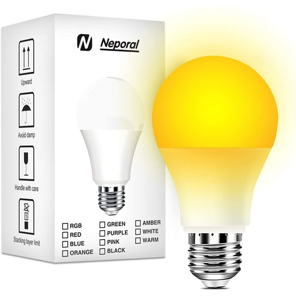 SHIQI-Amber Light Bulbs 9W, Soft Warm Sleep Light Bulbs 60W Equivalent, Blue Light Blocking Amber Night Light Bulbs 1800K, Bedtime Light Bulb for Healthy Sleep (1)