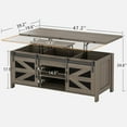 thumbnail image 2 of 47.2" Lift Top Coffee Table, 4 in 1 Farmhouse Coffee Table with Storage and Sliding Barn Doors, Coffee Tables for Living Room, Dining Room (Grey), 2 of 8