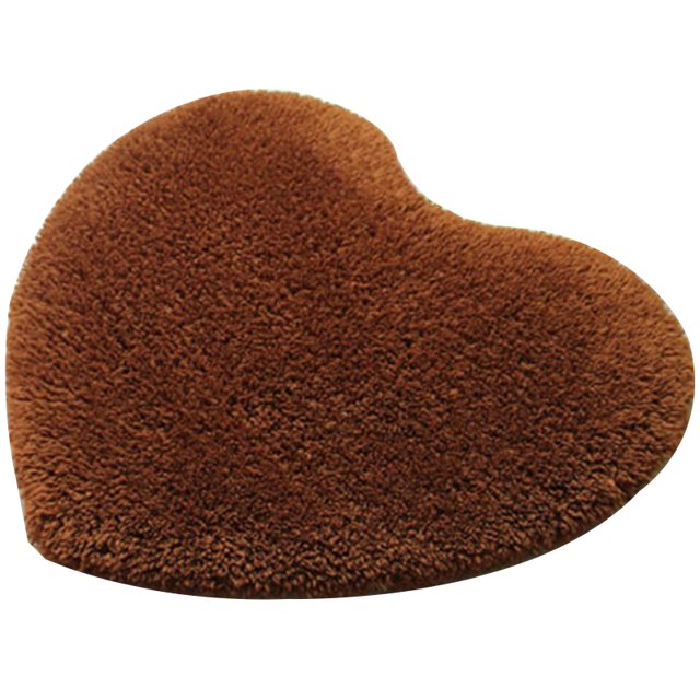 Heart Shaped Plush Carpet Water Absorbent Non-Slip Bathroom Rug Kitchen Mat