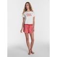 thumbnail image 2 of No Boundaries Print Boxer Sleep Shorts, 3" Inseam, Women's XS-XXL, 2 of 5