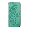 thumbnail image 5 of SaniMore Wallet Case for Samsung Galaxy A54 5G, PU Leather Embossed Butterfly Flip Folio Cover Card Holder [Kickstand][Wrist Strap] All Arpund Protective Shockproof Shell, Green, 5 of 18