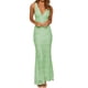 thumbnail image 1 of Vestido largo Realtix elegante de encaje floral con cuello en V sin espalda, 1 of 3
