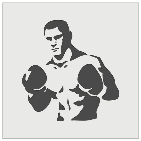 Boxer Man with Boxing Gloves Pugilist DIY Cookie Wall Craft Stencil - 5.5 Inch