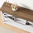 thumbnail image 6 of 46" Entryway Table with Sliding Barn Doors, Farmhouse Console Table with Storage, Rustic Sofa Table with Cabinet and Open Shelf, Console Table for Entryway, Living Room, Hallway, 6 of 7