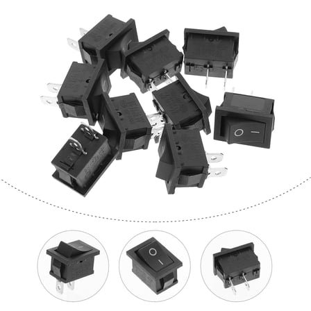 BESTOYARD 10Pcs Plastic Metal Boat Rocker Switch with Push Button for LED and Bulb Control