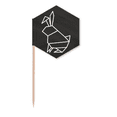thumbnail image 1 of Origa Rabbits Geometric Shape Toothpick Flags Cupcake Picks Party Celebration, 1 of 3