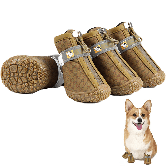 Dog Booties Waterproof Dog Hiking Shoes Dog Boot For Small Size Dogs, Puppy Shoes For Hot Pavement Winter Snow
