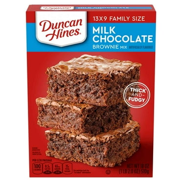 Duncan Hines Milk Chocolate Brownie Mix - Family Size - 18 oz Packaging May Vary (Pack of 2)