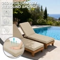 thumbnail image 4 of BPS 72" x 21" x 3" Outdoor Chaise Lounge Cushion, Fade & Water Resistant Patio Chair Cushion, Set of 2 - Brown, 4 of 10