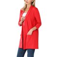 thumbnail image 2 of KOGMO Womens 3/4 Sleeve Open Front Cardigan with Pockets (S-XL), 2 of 3