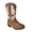 TAN, variant on Zip-up Low Heel Faux Leather Cowgirl Boots