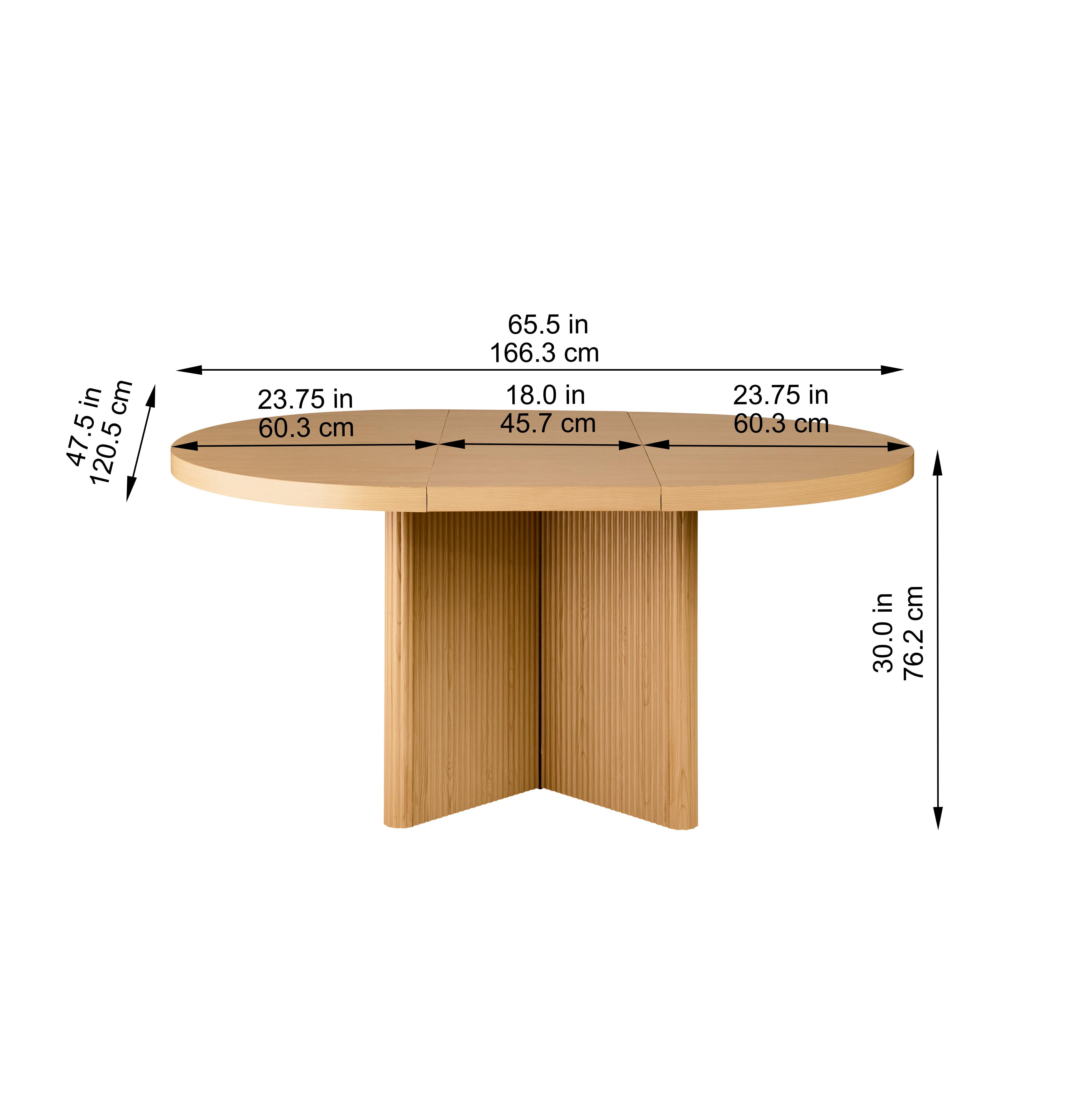 Better Homes & Gardens Lillian Fluted Round Expandable Dining Table for Kitchen, Natural Pine