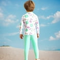 thumbnail image 6 of Odeerbi 4-8 Years Kids Boys Girls Long Sleeve Rash Guard Swimsuits Summer Beach Two Pieces Athletic Training Swimsuit Surfing Swimwear Cute Print Sunscreen Seaside Swim Leggings Set, 6 of 9