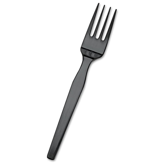 SmartStock Plastic Disposable Forks, Black, 960 Count