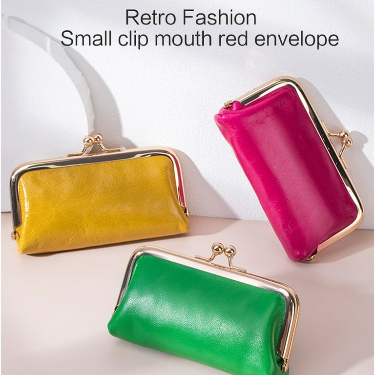 Milue Fashion Purse Kiss Lock Wallets Clutch Wallet for Women Vintage Change Pouch Walmart