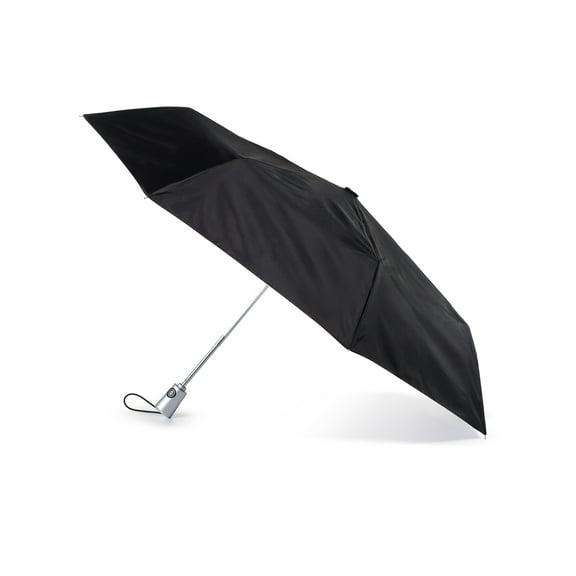 Totes One-Touch Auto Open Close Rain Umbrella with Sunguard Black