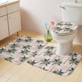 thumbnail image 4 of Summer Tropical Bathroom Rugs Set Plant Coconut Palm Tree Vintage Abstract Non Slip Absorbent Soft Bath Mats 3 Piece Set with Bathroom Rug, U-Shaped Floor Mat, Toilet Seat Cover Small Size, 4 of 9
