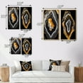 thumbnail image 4 of Designart "Glamorous Serenity Black Gold Agate" Abstract Shapes Framed Wall Art Set Of 2 - Transitional Gold Frame Gallery Set For Office Decor, 4 of 6