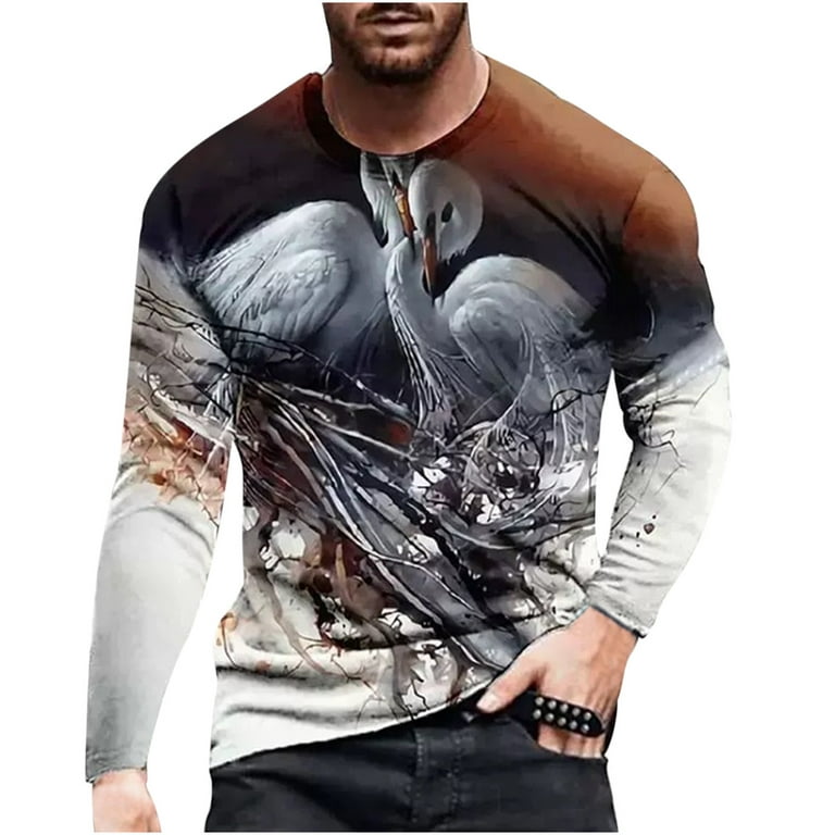 tilstrækkelig trådløs deformation Men's Hip Hop Graphic Printing T Shirts Crewneck Breathable Shirt for Teens  Pullover Loose Blouse Tops - Walmart.com