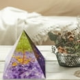 thumbnail image 4 of EGYMEN Natural Crystal Crushed Stone Orgone Pyramid, Energy Tower Handcrafted Ornament, Three-Dimensional Crystal Sphere Decorative Art, Wealth Health Happiness Attracting Figurine, 4 of 6