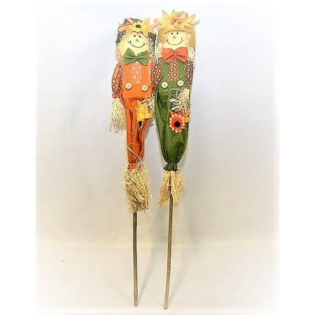 Outdoor Yard Set of 2 Scarecrow Stakes