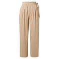 thumbnail image 4 of Women's Wide Leg Casual Pants Summer High Waist Side Tie Knot Lightweight Loose Flowy Beach Trousers With Pockets Women Pants Casual plus Size plus Size Pants for Women A Women Pants Track Pants Wide, 4 of 8