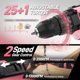 thumbnail image 3 of Caja de herramientas con taladro de 20 V COMOWARE, juego de herramientas de 120 piezas, color rosa, 3 of 7