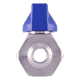 thumbnail image 3 of ARITA Mini Ball Valve, Stainless Steel 304 Reduced Port 1000PSI for Water, Oil & Gas, Male/Female NPT, Blue Handle size: 1/8" Male&Female, 3 of 5
