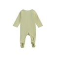thumbnail image 3 of Gureui Toddler Infant Loose One Piece Romper, Long Sleeve Solid Color Round Neck Zip-up Footed Jumpsuit, 3 of 7