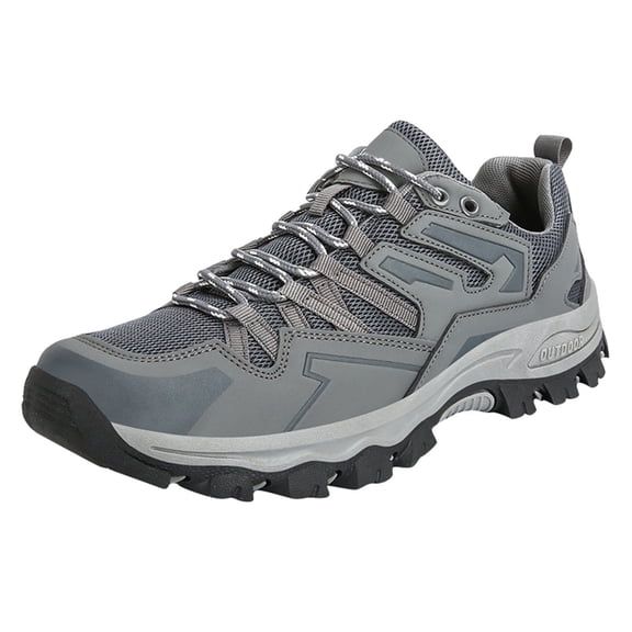 Lusa Waterproof Low Top Hiking Sneakers for Women Men Lightweight Comfy Non Slip Athletic Shoes for Outdoor Trekking, Walking, And Running Spring Summer Stylish Sports wear Grey 46