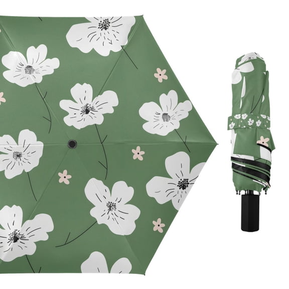 Compact Sun Umbrella Windproof Travel Umbrellas for Rain Strong Portable UV Protection Beautiful Abstract Flowers